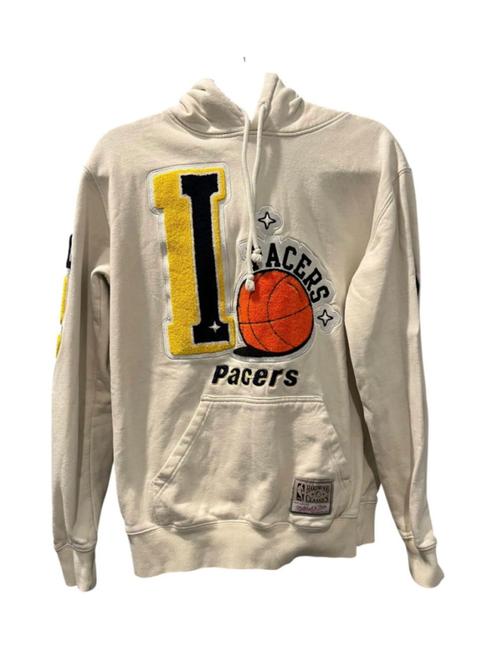 Mitchell Ness Indiana Pacers Hoodie Chenille Patch Hardwood Classics Size Small